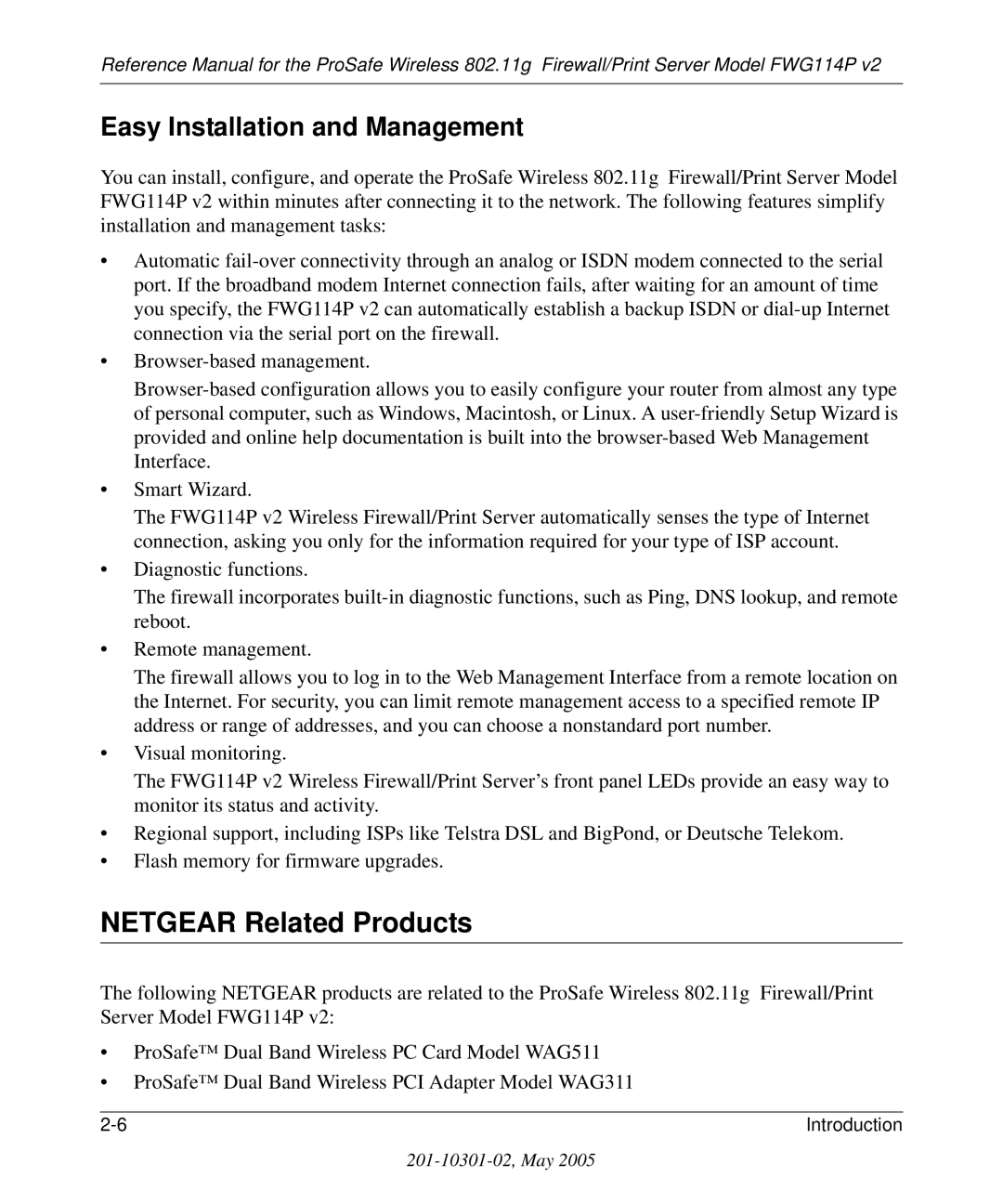 NETGEAR FWG114P v2 manual Netgear Related Products, Easy Installation and Management 