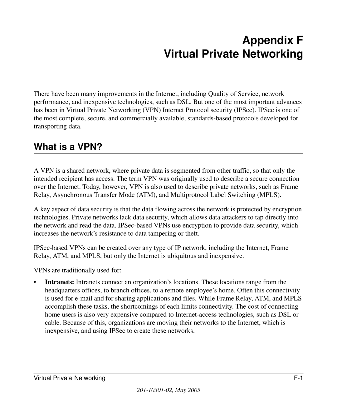 NETGEAR FWG114P v2 manual Appendix F Virtual Private Networking, What is a VPN? 