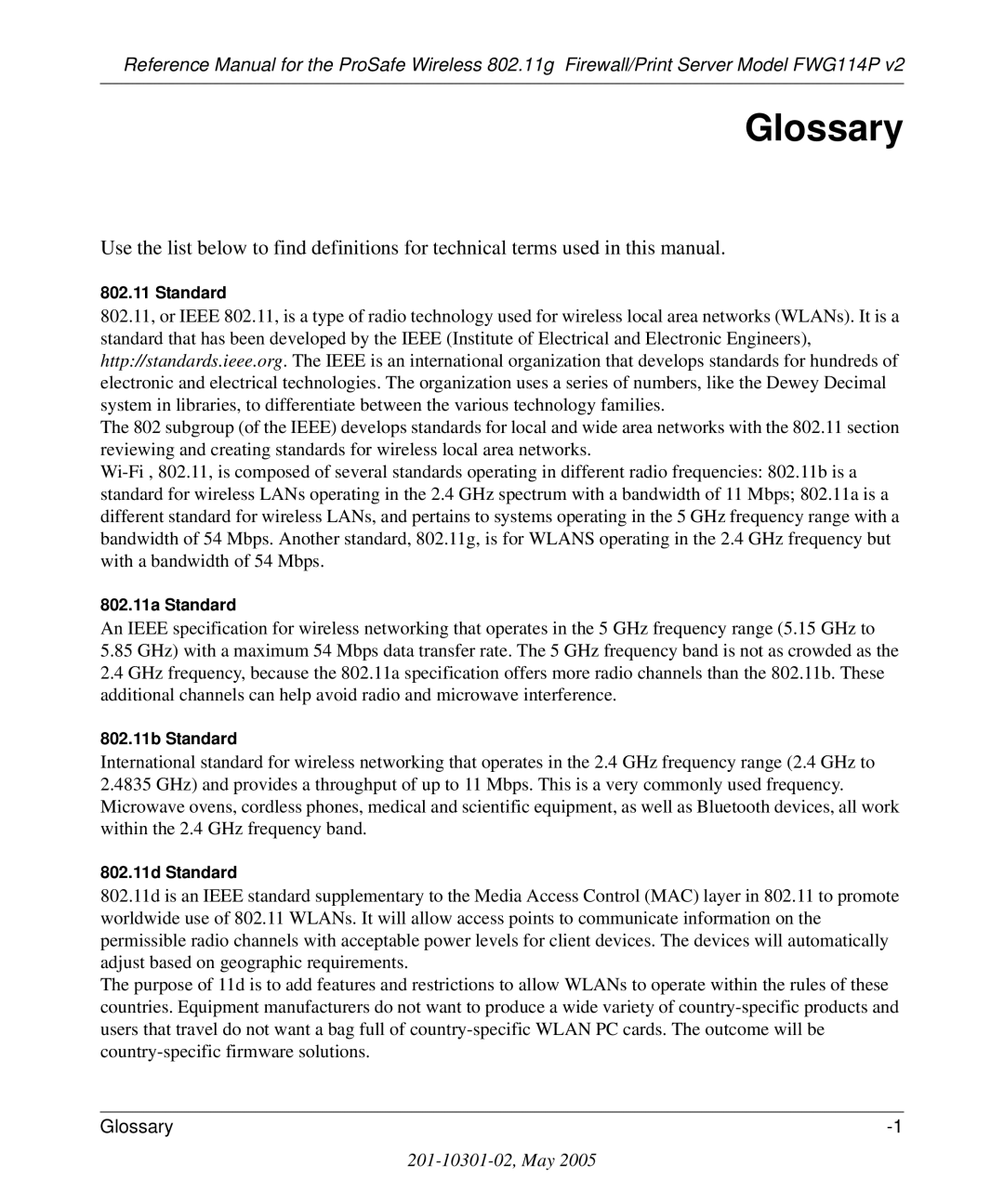 NETGEAR FWG114P v2 manual Glossary 