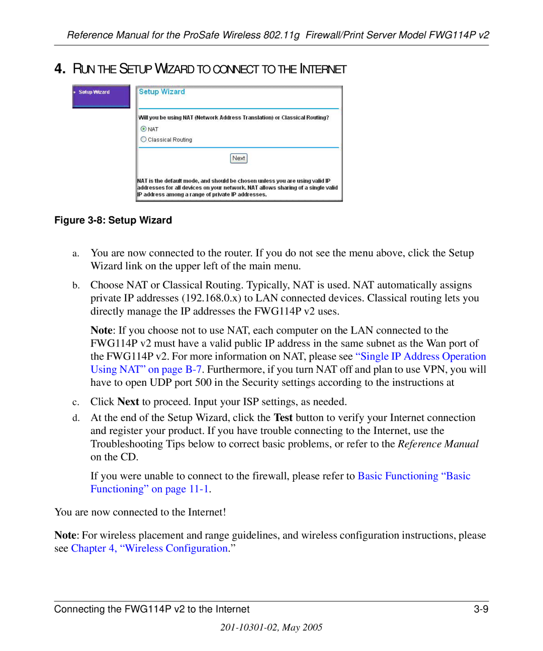 NETGEAR FWG114P v2 manual RUN the Setup Wizard to Connect to the Internet 