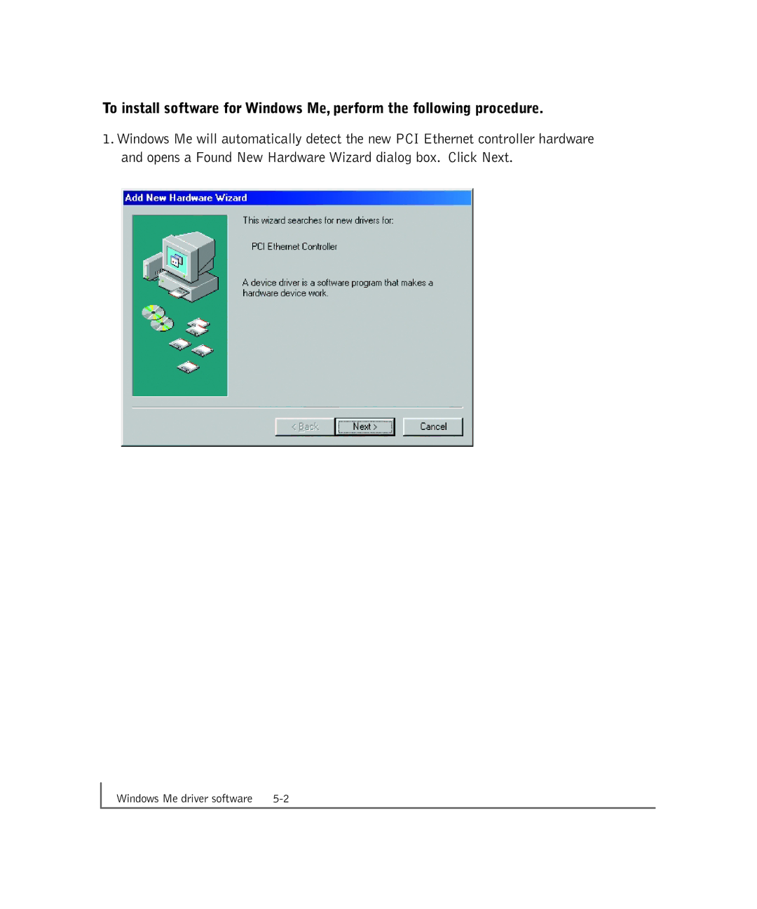 NETGEAR GA302T manual Windows Me driver software 