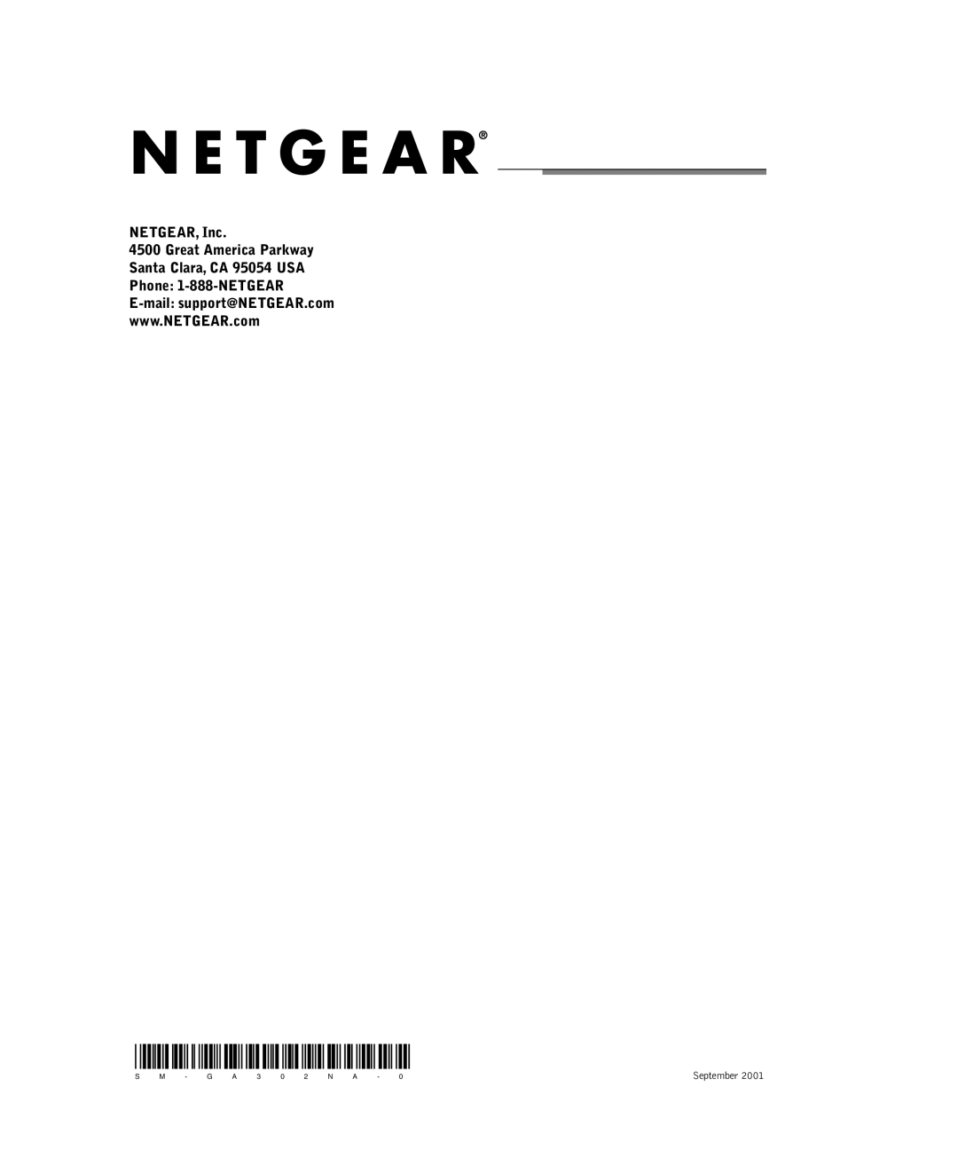 NETGEAR GA302T manual SM-GA622NA-0, NETGEAR, Inc, September 