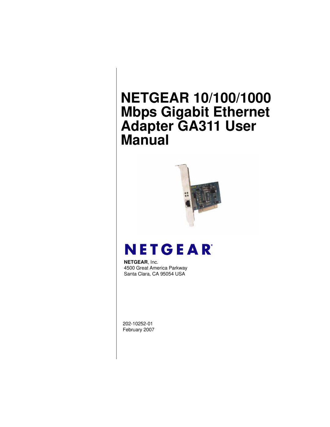 NETGEAR GA311 user manual NETGEAR, Inc 