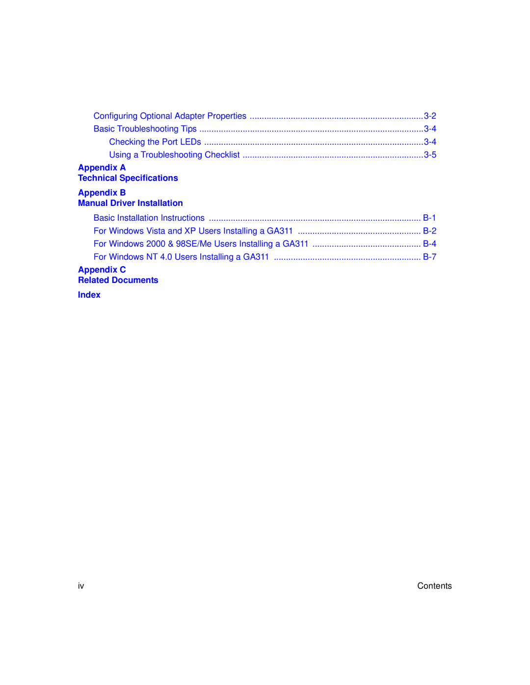 NETGEAR GA311 user manual Appendix C Related Documents Index 