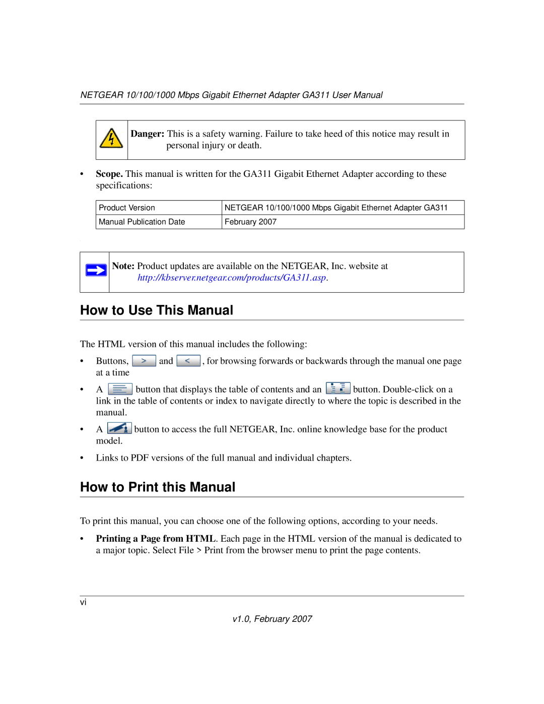 NETGEAR GA311 user manual How to Use This Manual, How to Print this Manual 