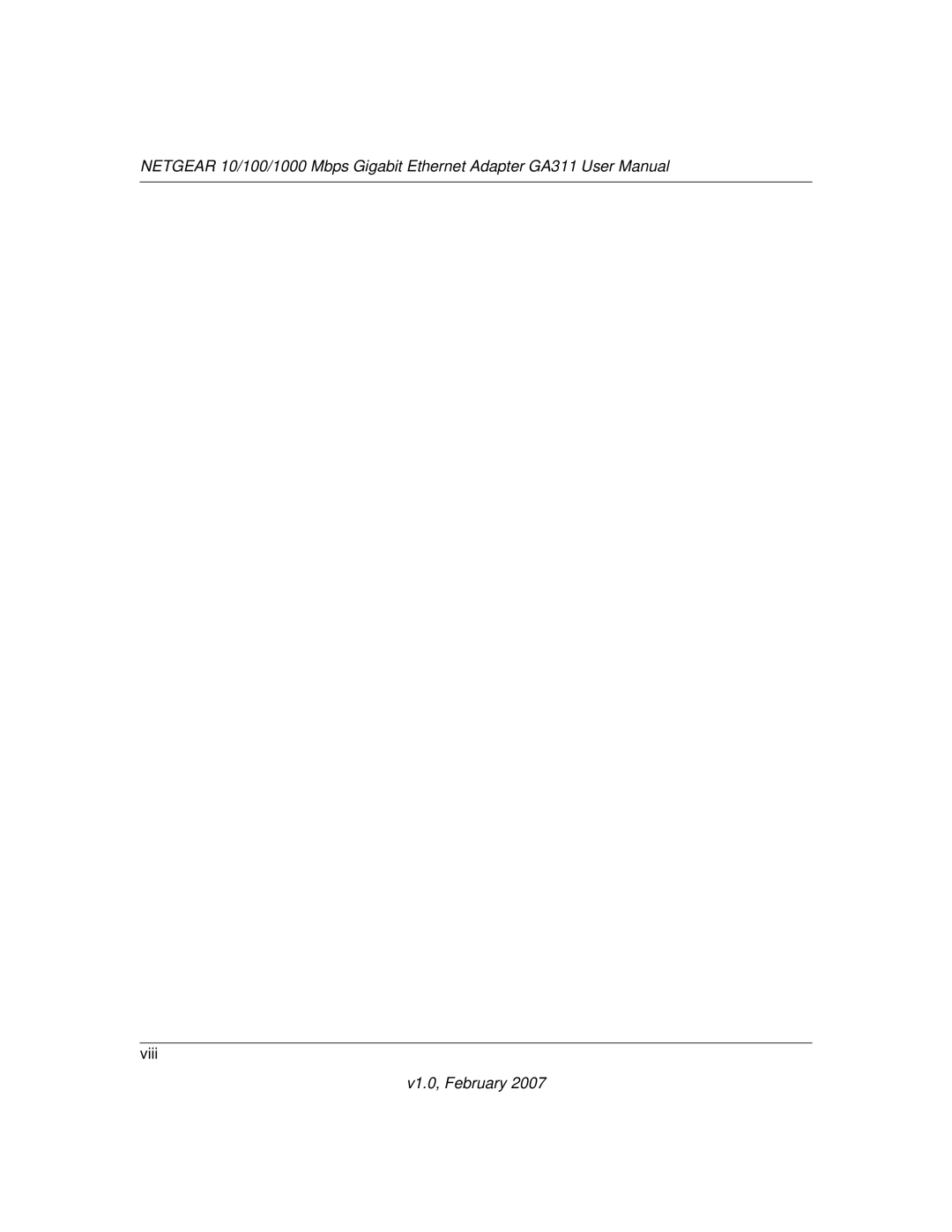 NETGEAR GA311 user manual Viii 