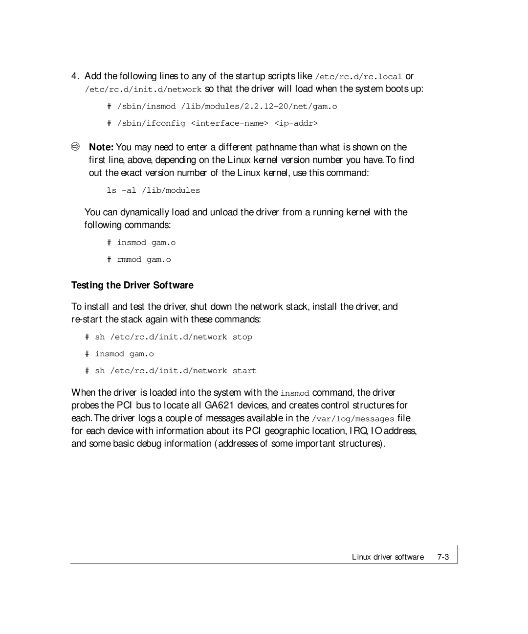 NETGEAR GA621 manual Testing the Driver Software 