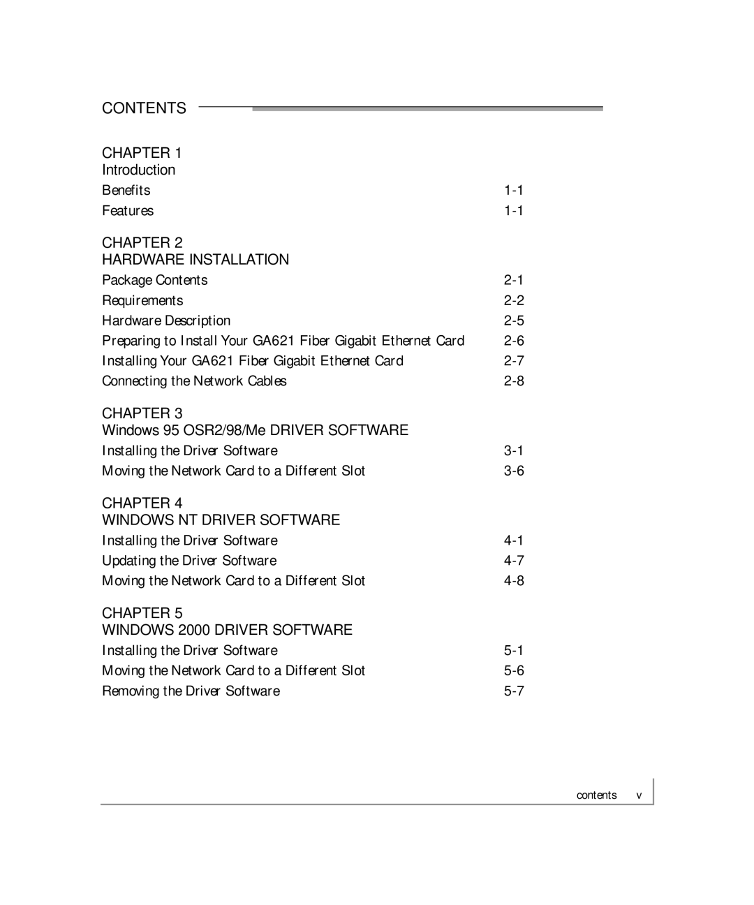 NETGEAR GA621 manual Contents 