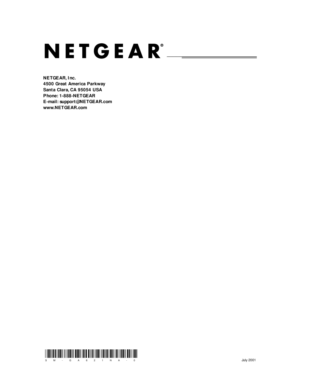 NETGEAR GA621 manual NETGEAR, Inc 