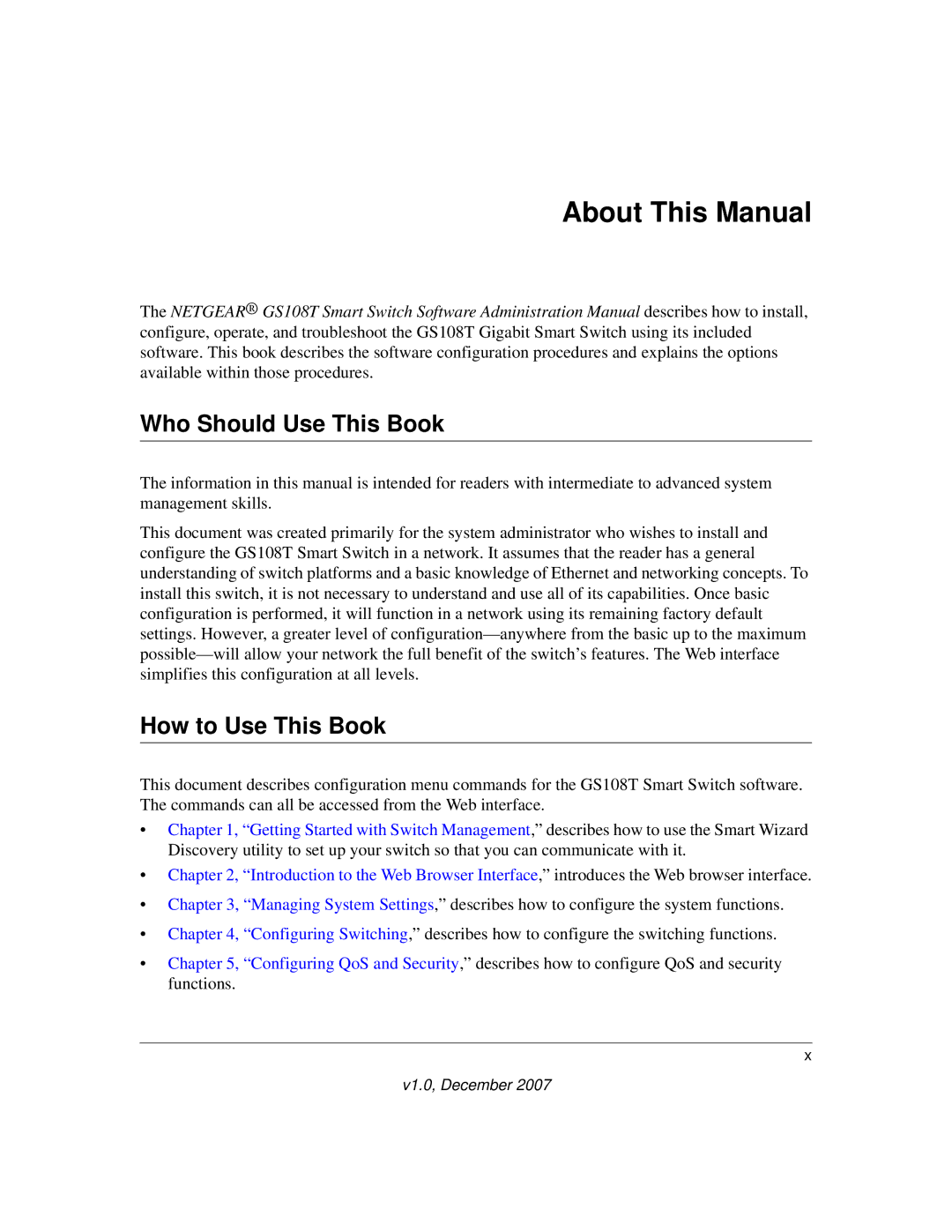 NETGEAR GS108T-100NAS manual About This Manual, Who Should Use This Book, How to Use This Book 