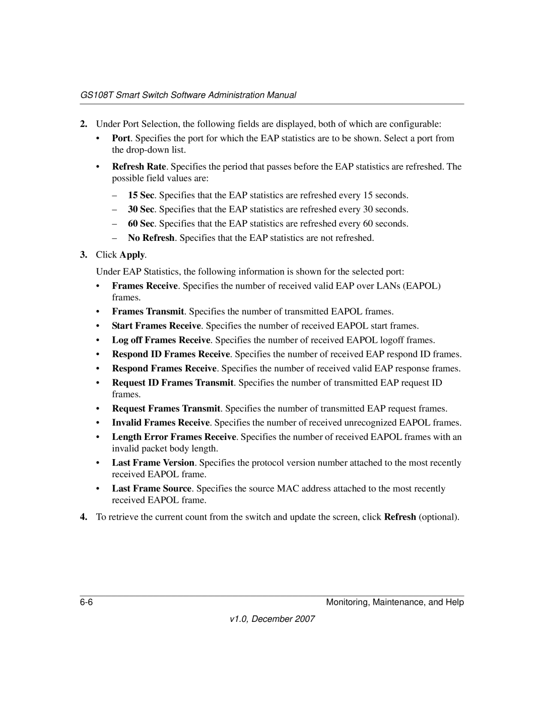 NETGEAR GS108T-100NAS manual GS108T Smart Switch Software Administration Manual 