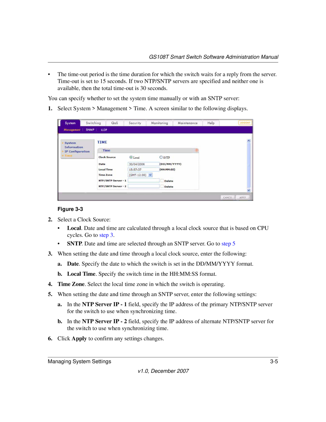 NETGEAR GS108T-100NAS manual GS108T Smart Switch Software Administration Manual 