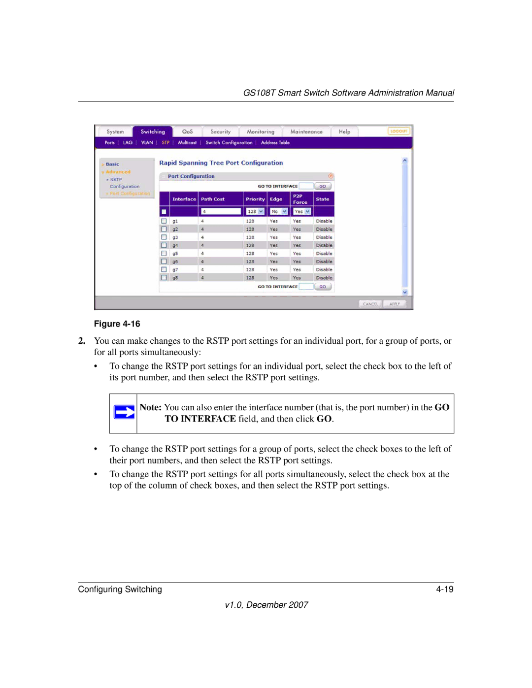 NETGEAR GS108T-100NAS manual GS108T Smart Switch Software Administration Manual 