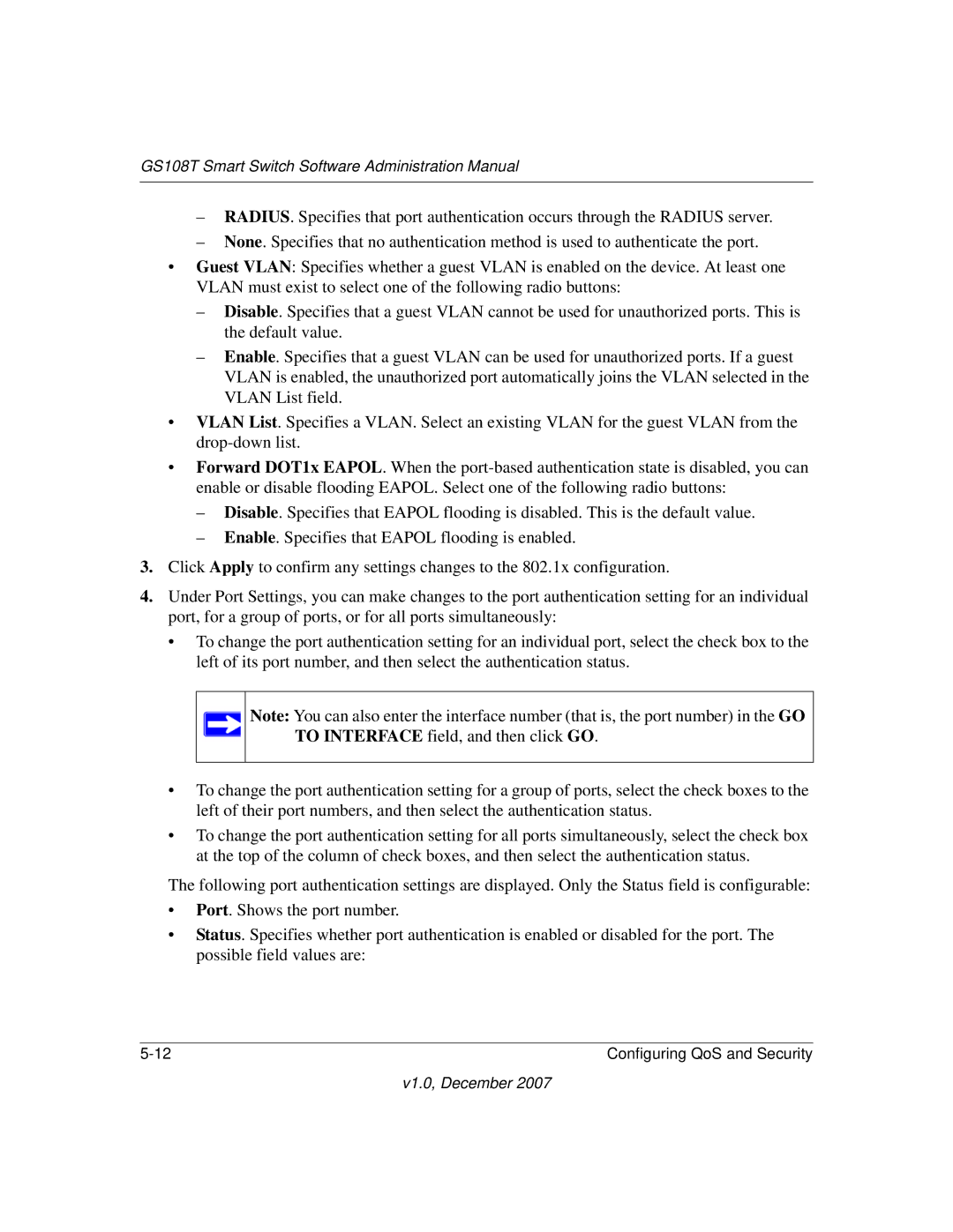 NETGEAR GS108T-100NAS manual GS108T Smart Switch Software Administration Manual 