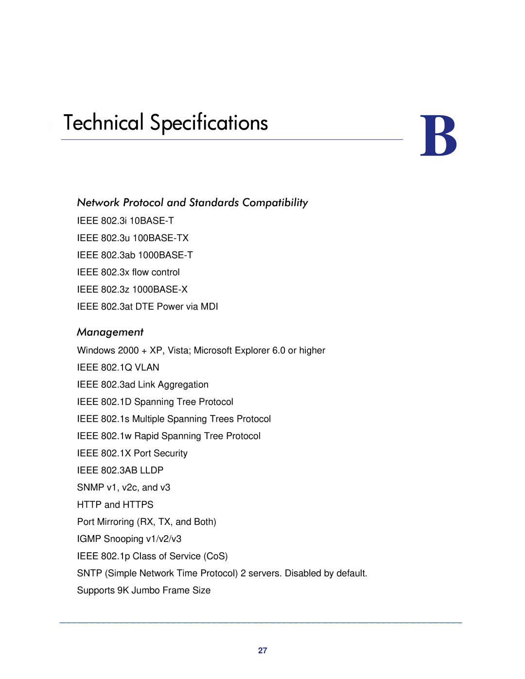 NETGEAR GS510TP-100NAS manual Technical Specifications 