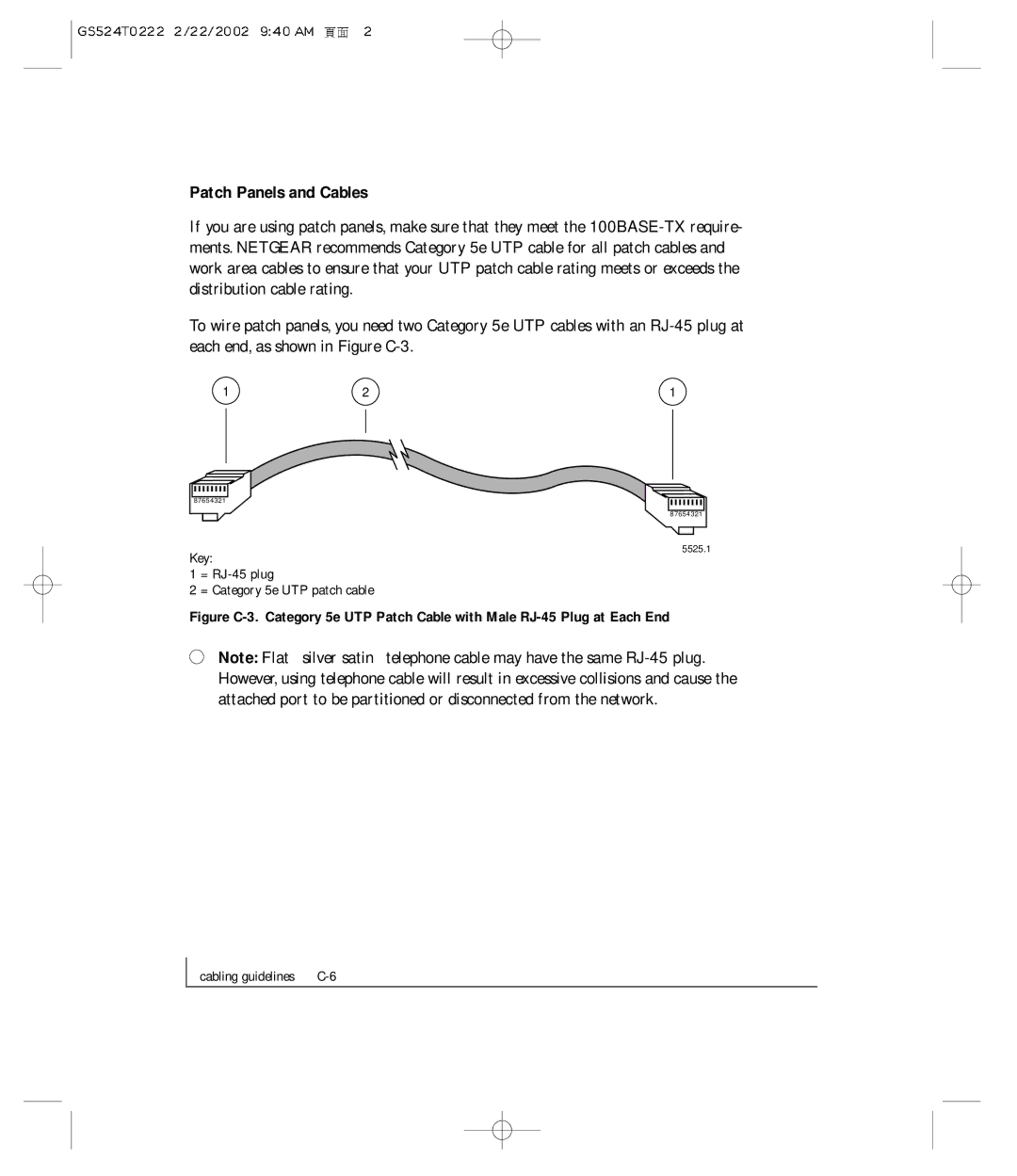 NETGEAR GS524T manual Patch Panels and Cables 