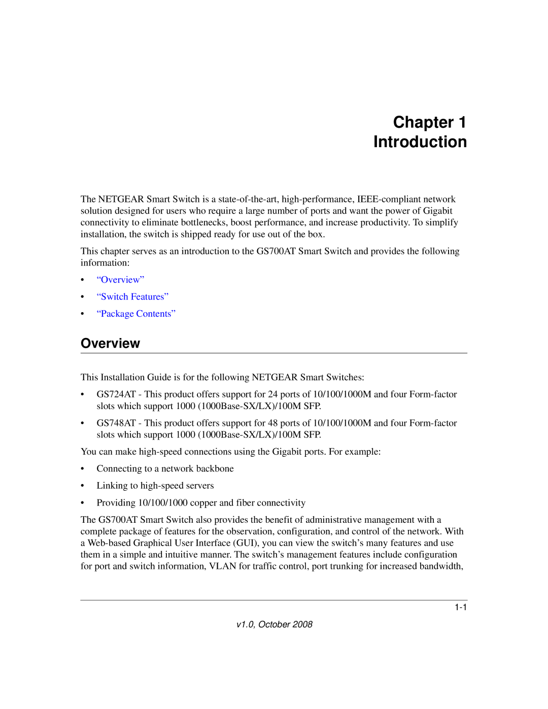 NETGEAR GS700AT Series manual Chapter Introduction, Overview 