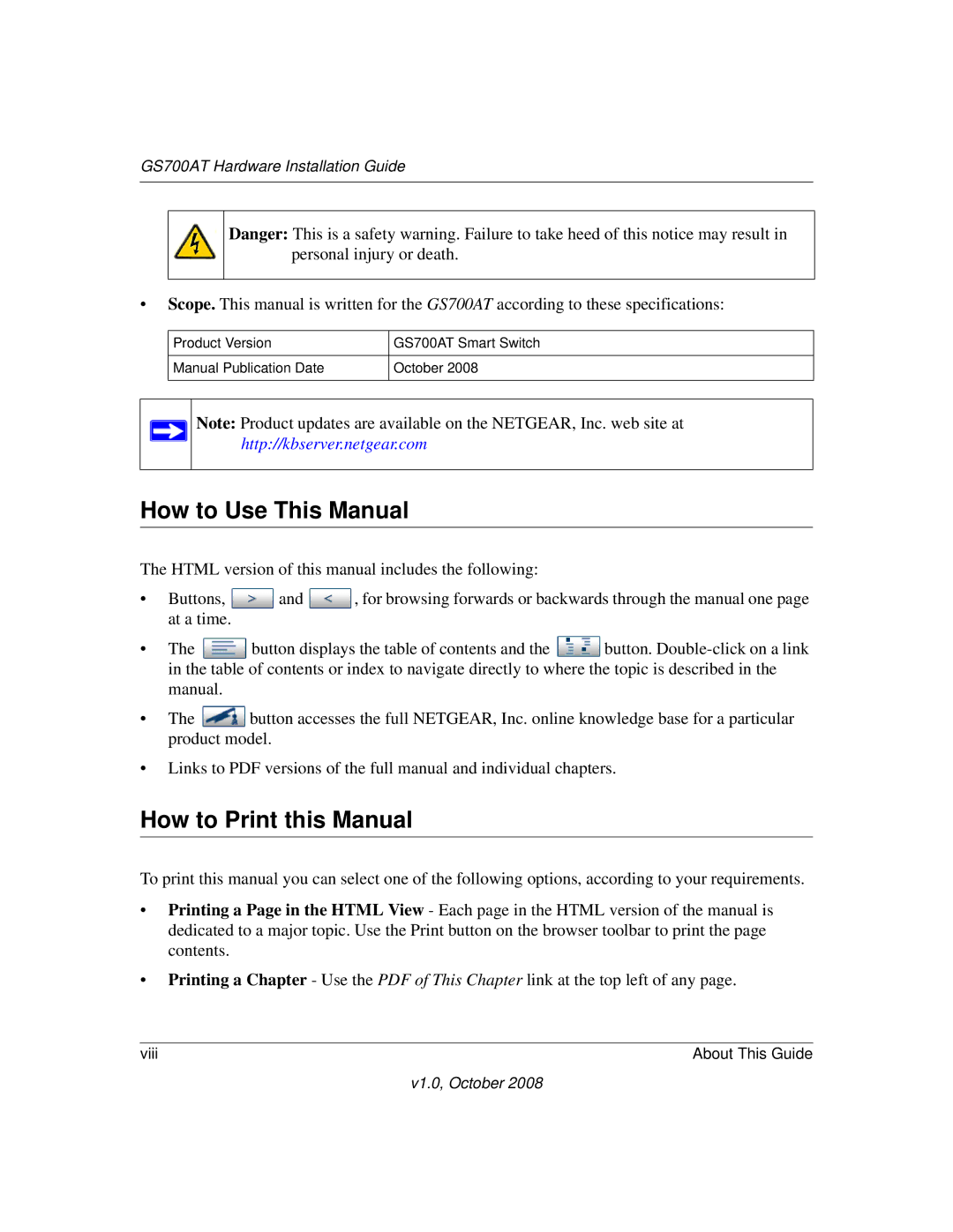 NETGEAR GS700AT Series manual How to Use This Manual, How to Print this Manual 