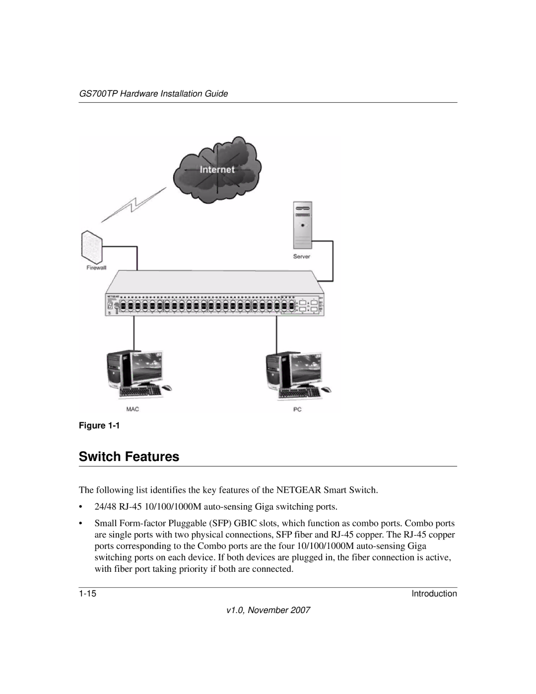 NETGEAR GS700TP, 724TP, GS748TP-100NAS, GS724TPS-100NAS manual Switch Features 