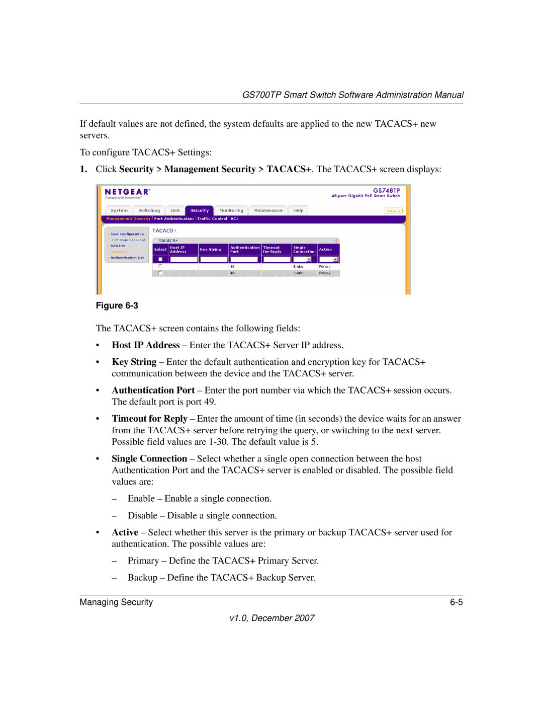 NETGEAR manual GS700TP Smart Switch Software Administration Manual 