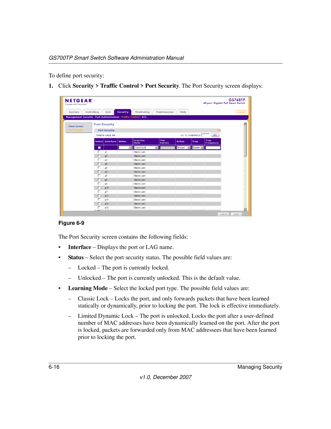 NETGEAR manual GS700TP Smart Switch Software Administration Manual 