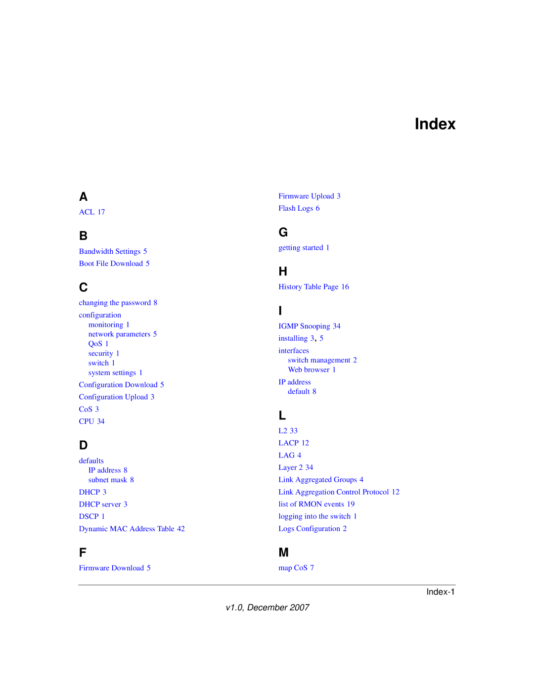 NETGEAR GS700TP manual Index 