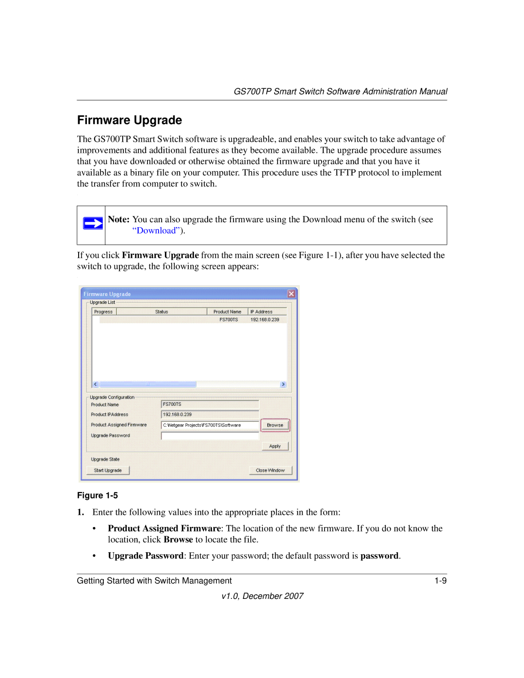 NETGEAR GS700TP manual Firmware Upgrade 