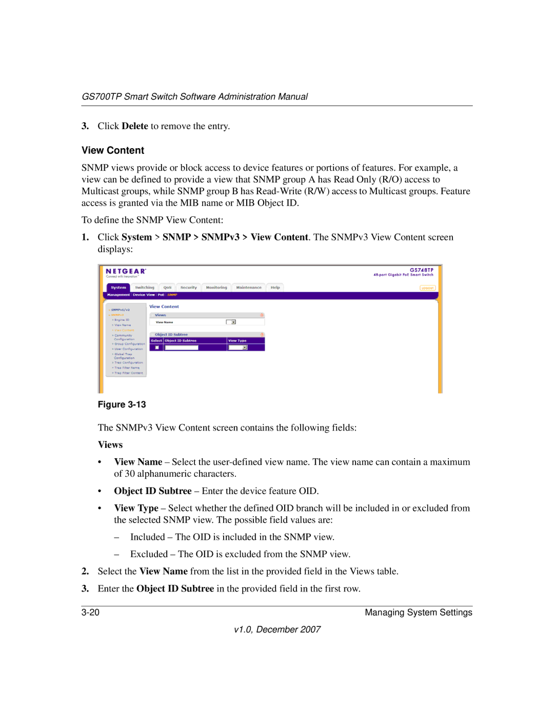 NETGEAR GS700TP manual View Content, Views 