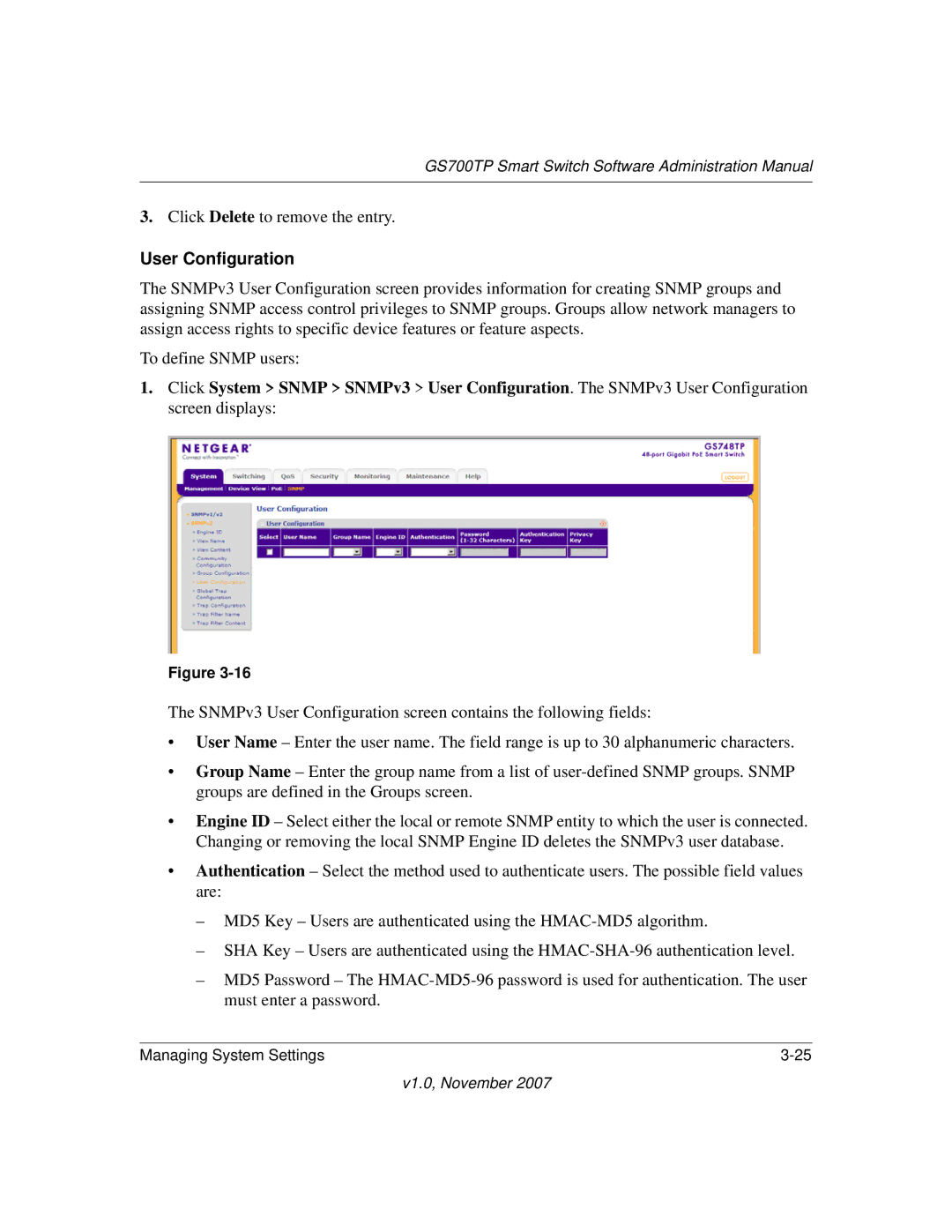 NETGEAR GS700TP manual User Configuration 