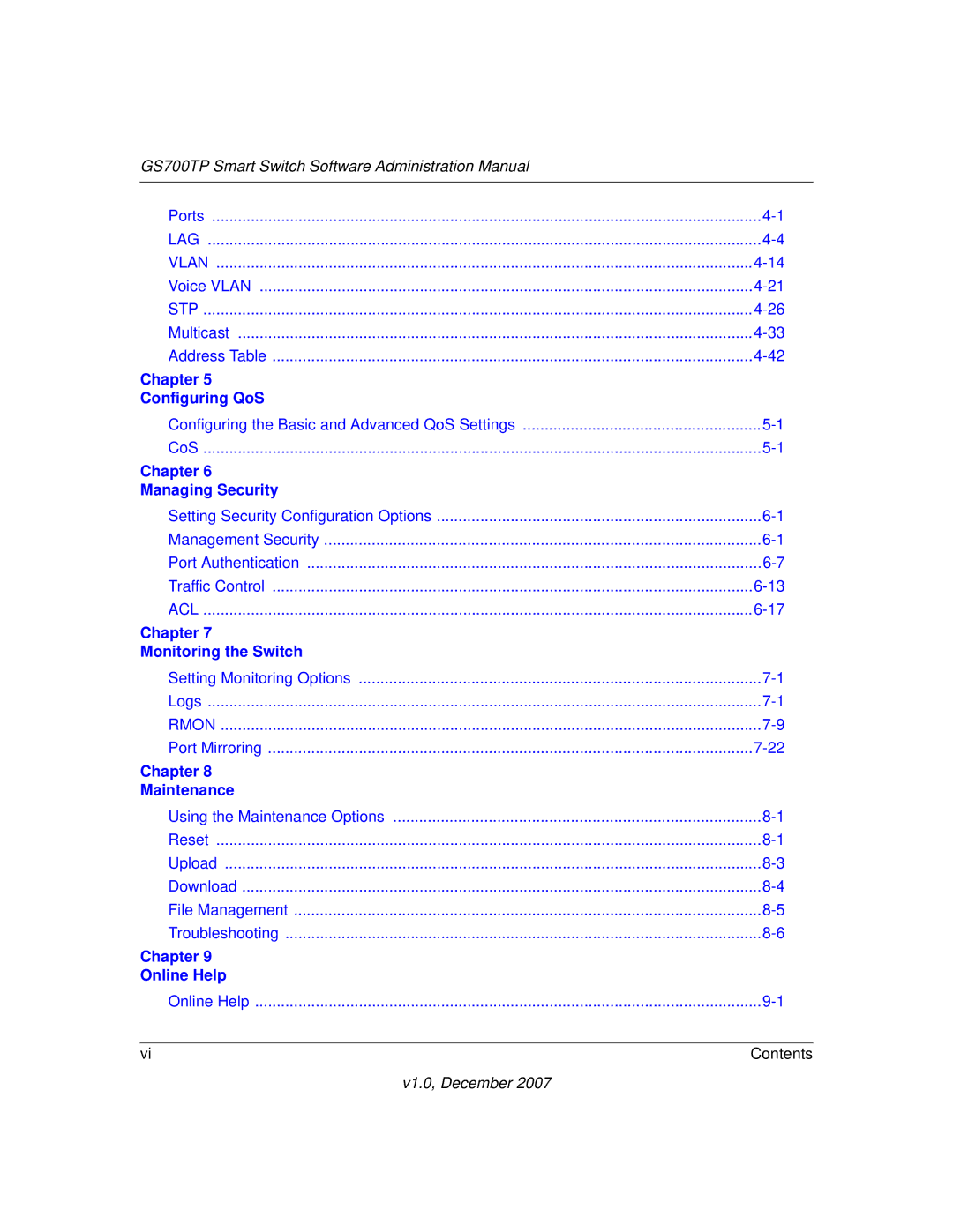 NETGEAR GS700TP manual Chapter Configuring QoS 