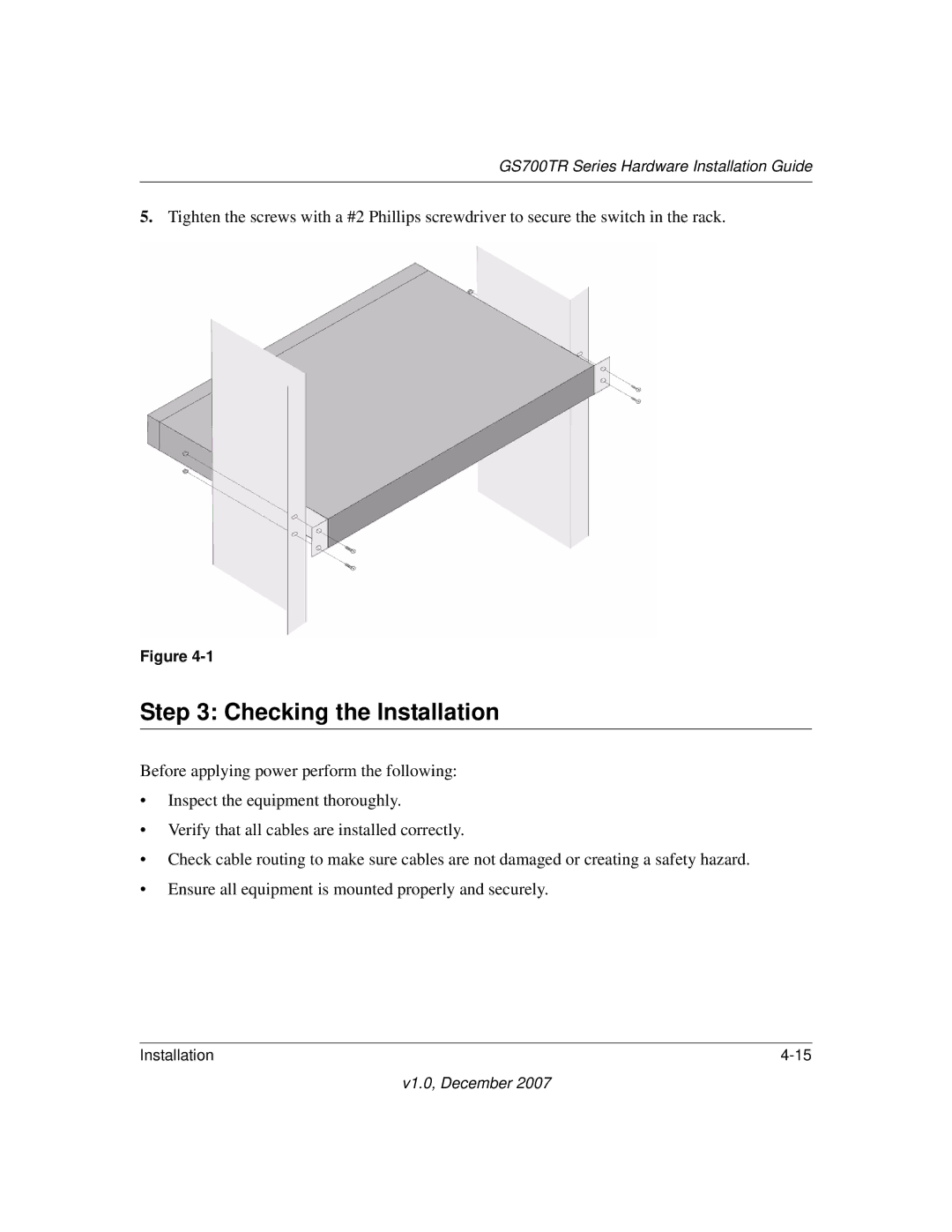 NETGEAR GS700TR manual Checking the Installation 