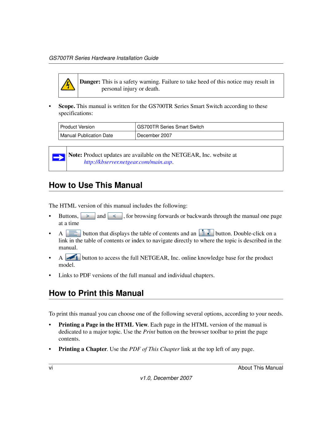 NETGEAR GS700TR manual How to Use This Manual, How to Print this Manual 