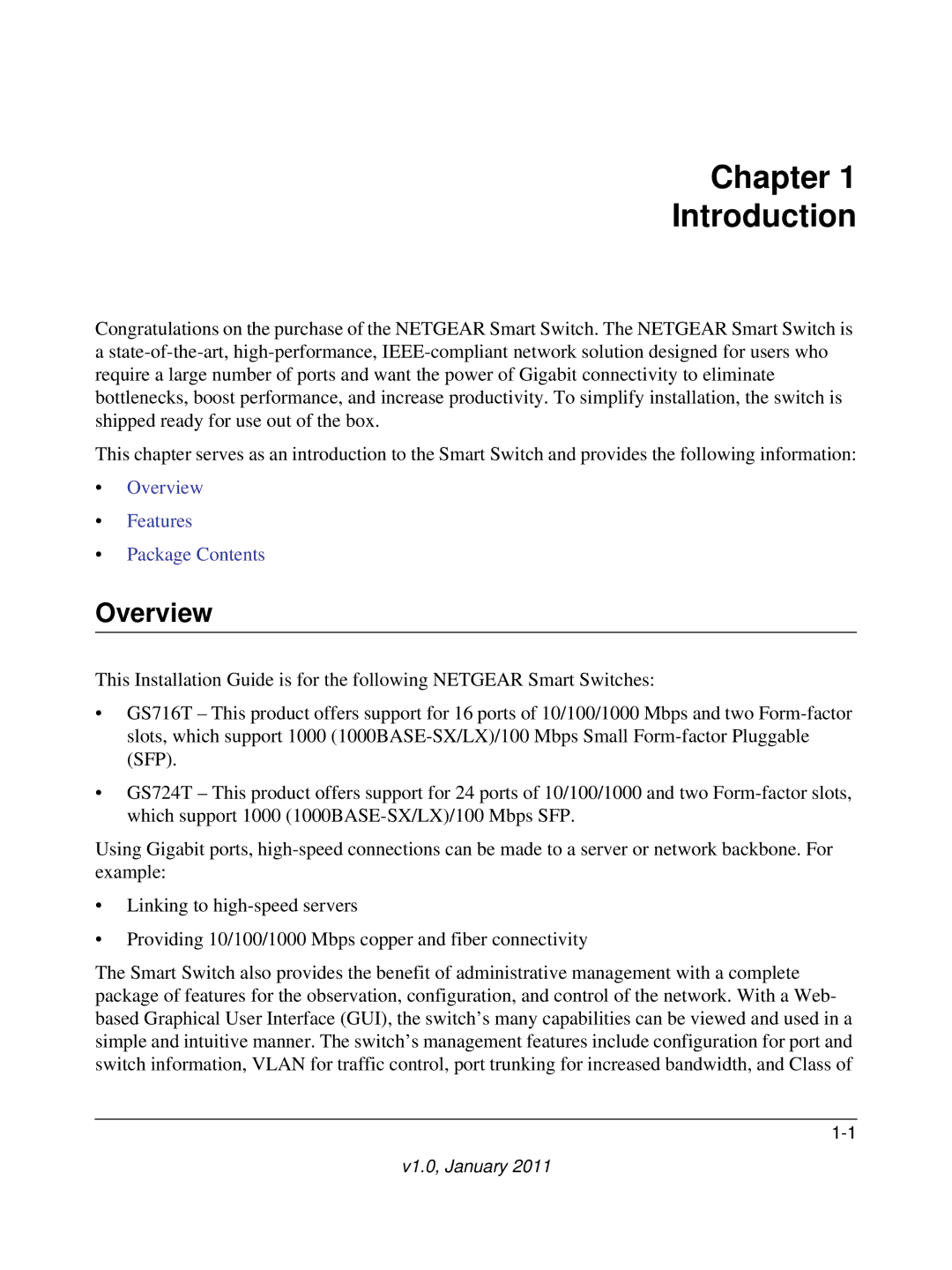 NETGEAR GS724T-300NAS manual Chapter Introduction, Overview 