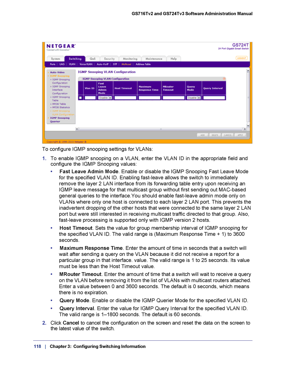 NETGEAR GS724TS-100NAS manual GS716Tv2 and GS724Tv3 Software Administration Manual 