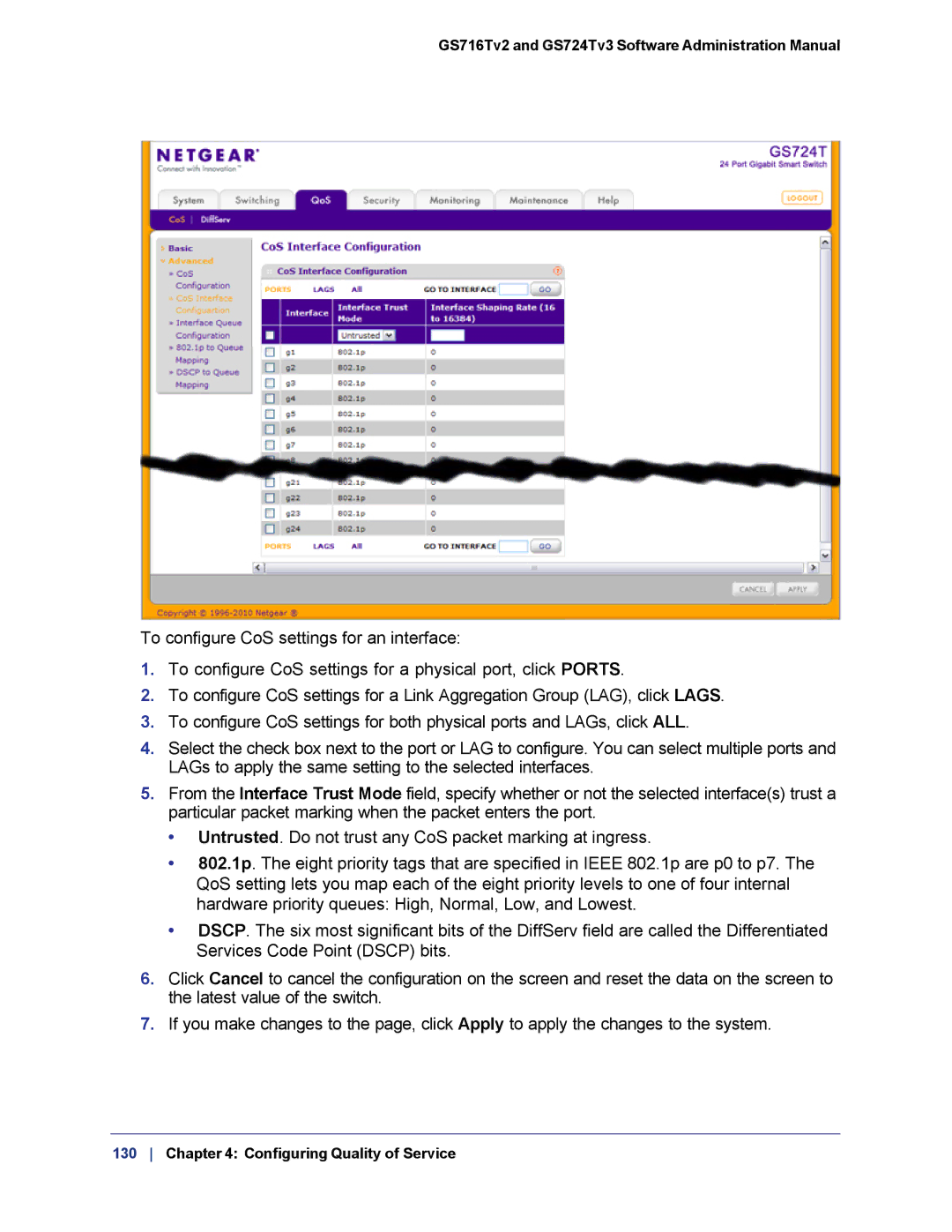 NETGEAR GS724TS-100NAS manual GS716Tv2 and GS724Tv3 Software Administration Manual 