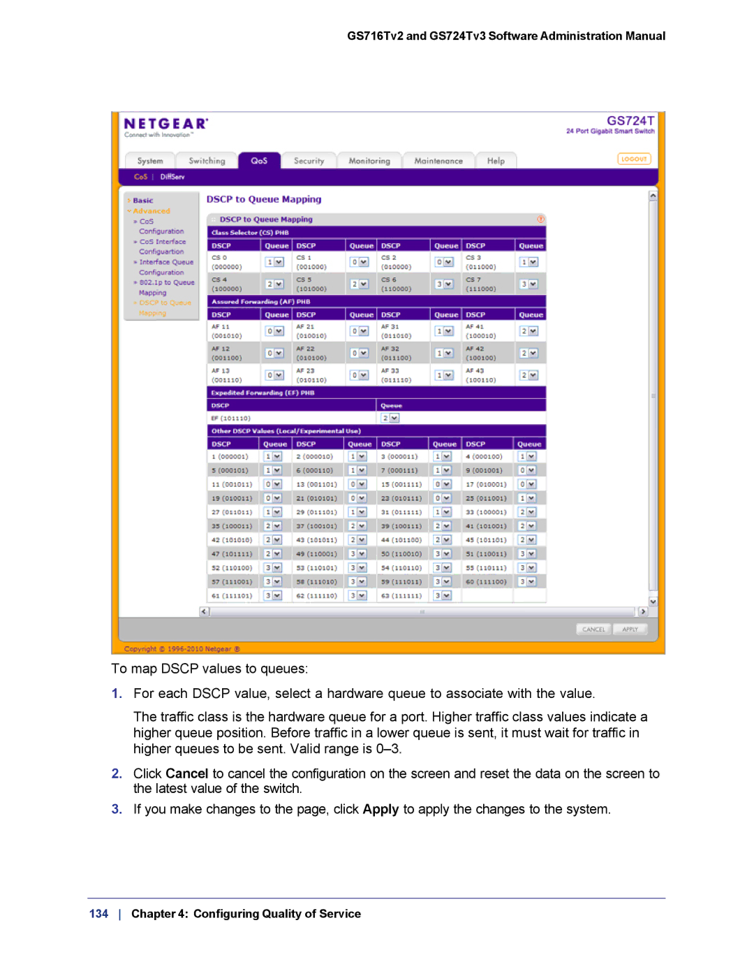 NETGEAR GS724TS-100NAS manual GS716Tv2 and GS724Tv3 Software Administration Manual 