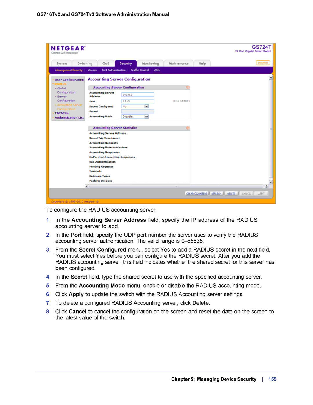 NETGEAR GS724TS-100NAS manual GS716Tv2 and GS724Tv3 Software Administration Manual 