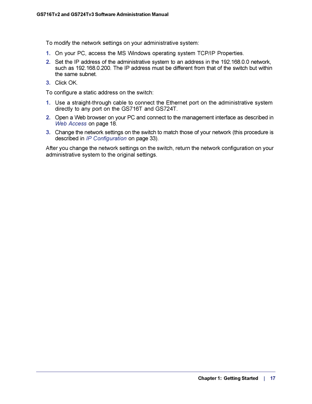 NETGEAR GS724TS-100NAS manual GS716Tv2 and GS724Tv3 Software Administration Manual 