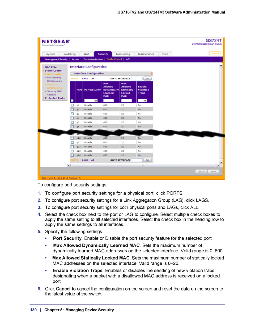 NETGEAR GS724TS-100NAS manual GS716Tv2 and GS724Tv3 Software Administration Manual 