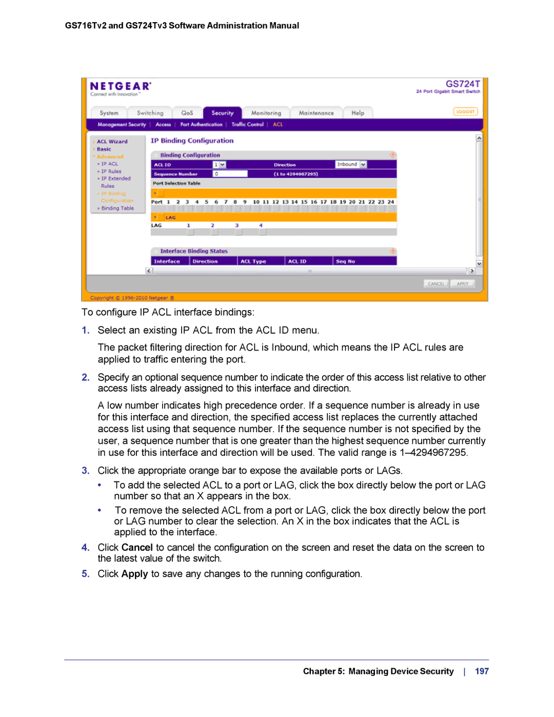 NETGEAR GS724TS-100NAS manual GS716Tv2 and GS724Tv3 Software Administration Manual 