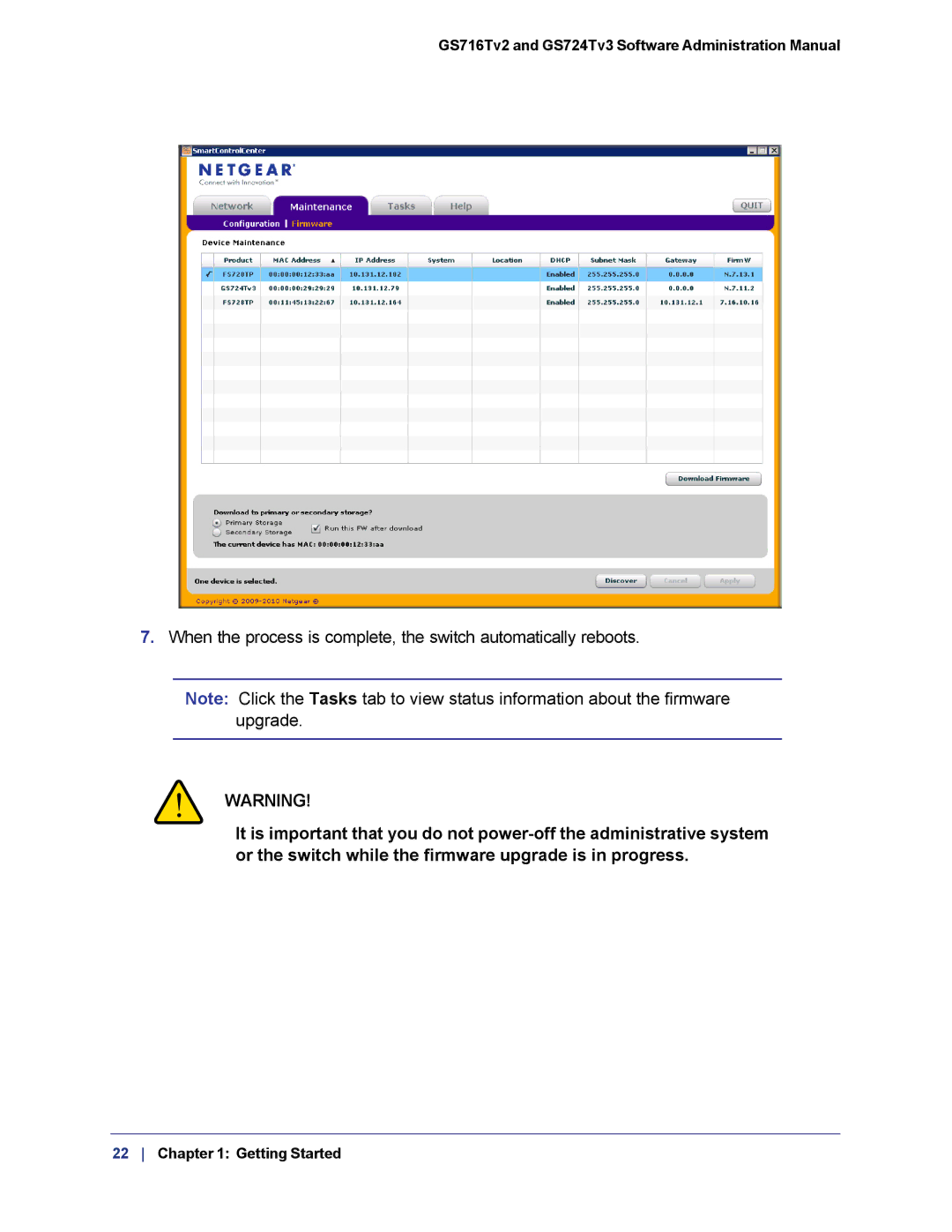 NETGEAR GS724TS-100NAS manual GS716Tv2 and GS724Tv3 Software Administration Manual 