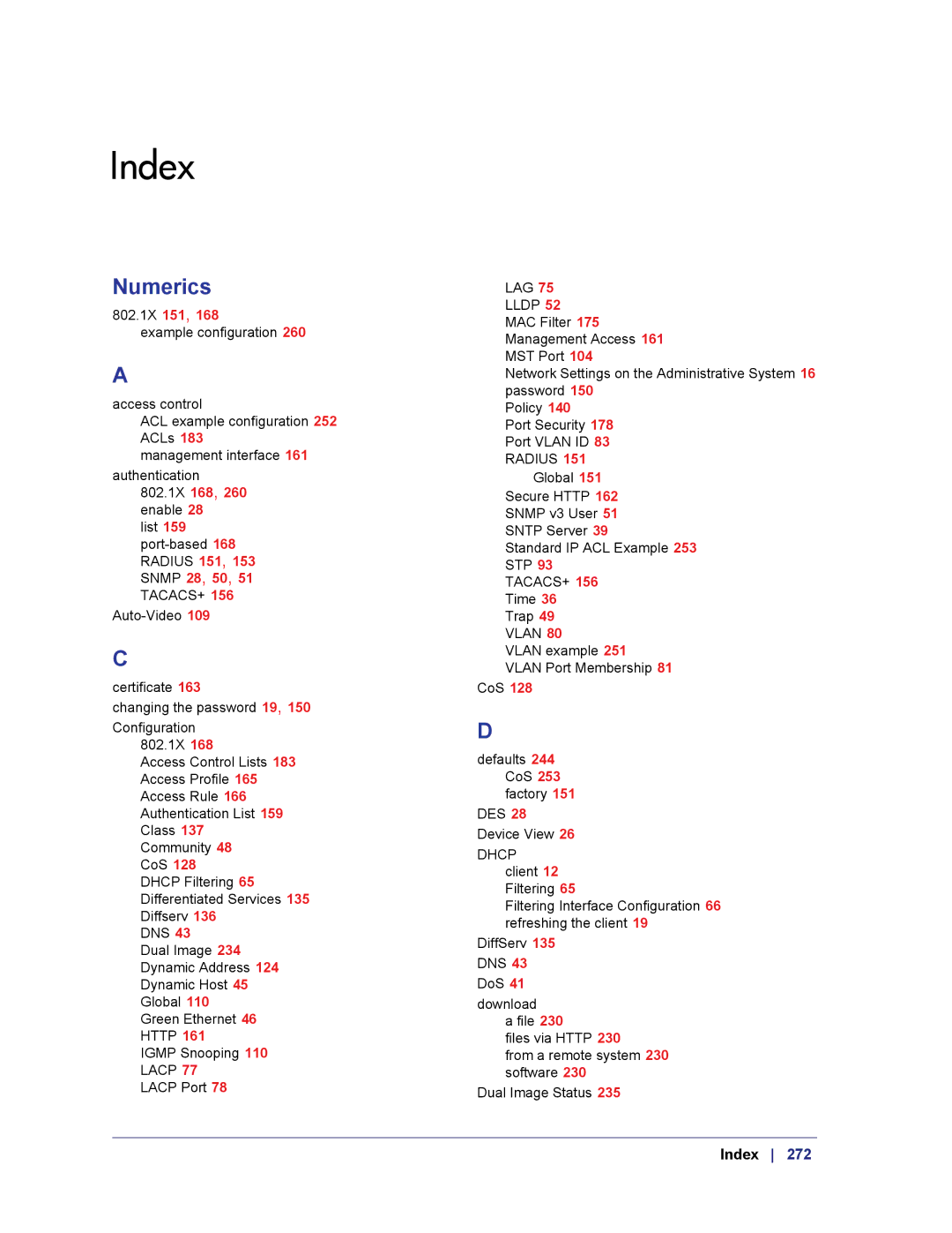 NETGEAR GS724TS-100NAS manual Index 