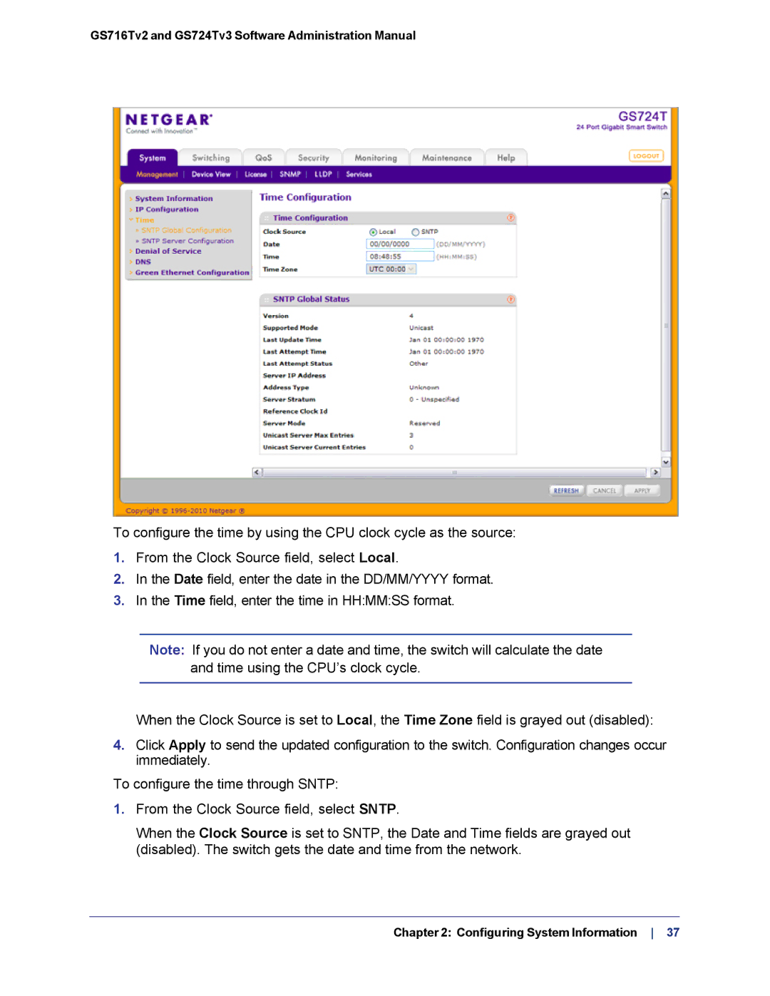 NETGEAR GS724TS-100NAS manual GS716Tv2 and GS724Tv3 Software Administration Manual 