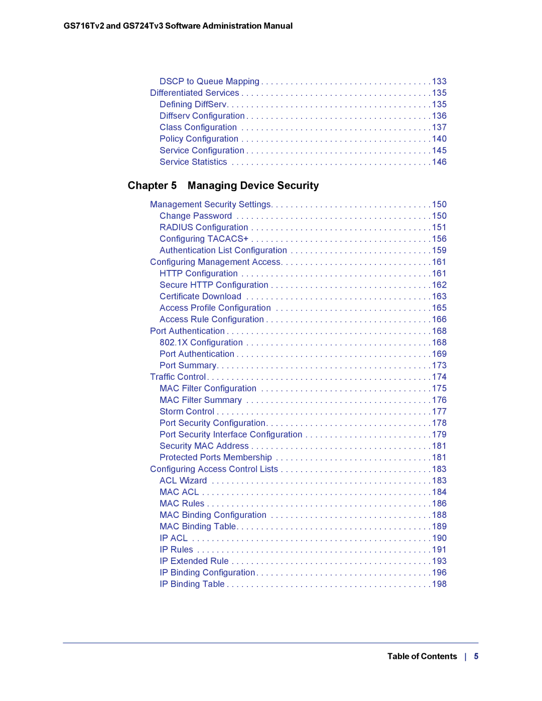 NETGEAR GS724TS-100NAS manual Managing Device Security 