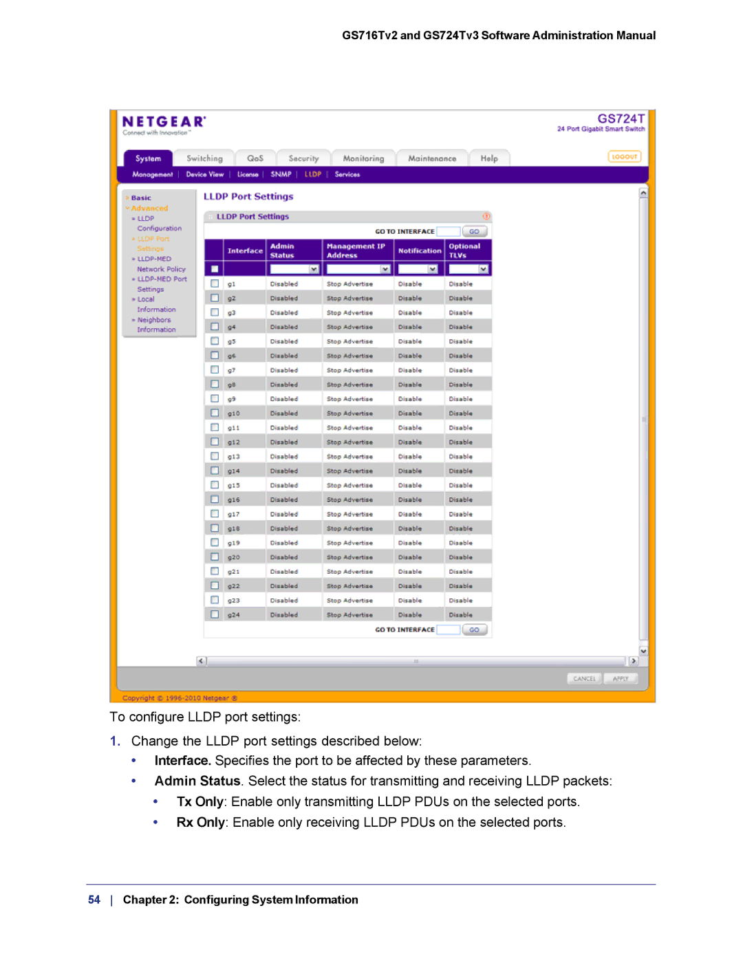 NETGEAR GS724TS-100NAS manual GS716Tv2 and GS724Tv3 Software Administration Manual 