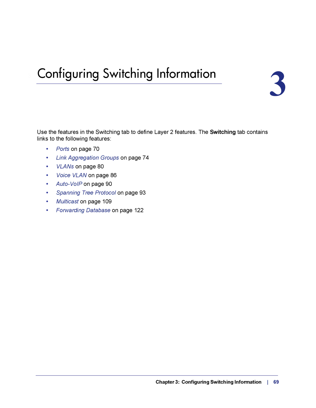 NETGEAR GS724TS-100NAS manual Configuring Switching Information 