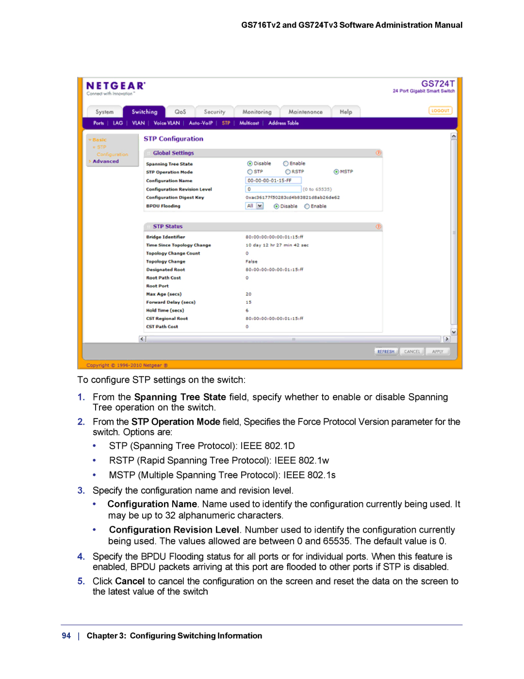 NETGEAR GS724TS-100NAS manual GS716Tv2 and GS724Tv3 Software Administration Manual 