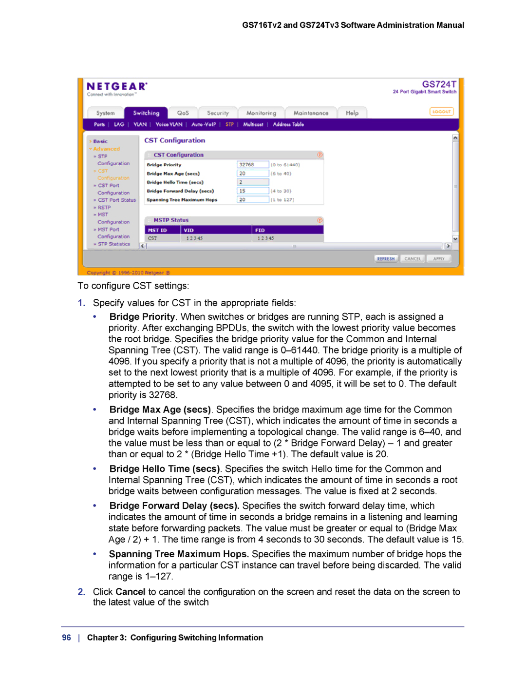 NETGEAR GS724TS-100NAS manual GS716Tv2 and GS724Tv3 Software Administration Manual 