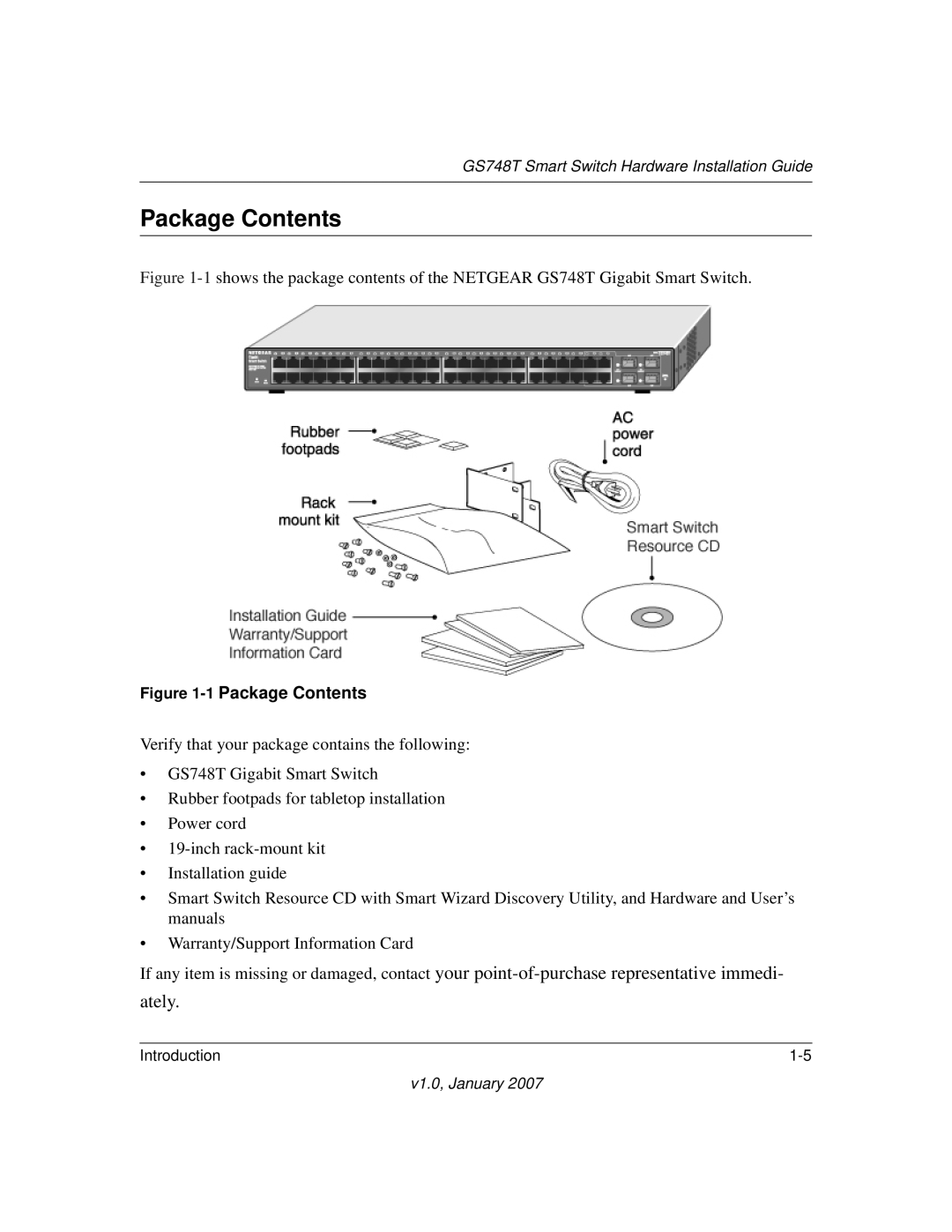 NETGEAR GS748T manual Package Contents 