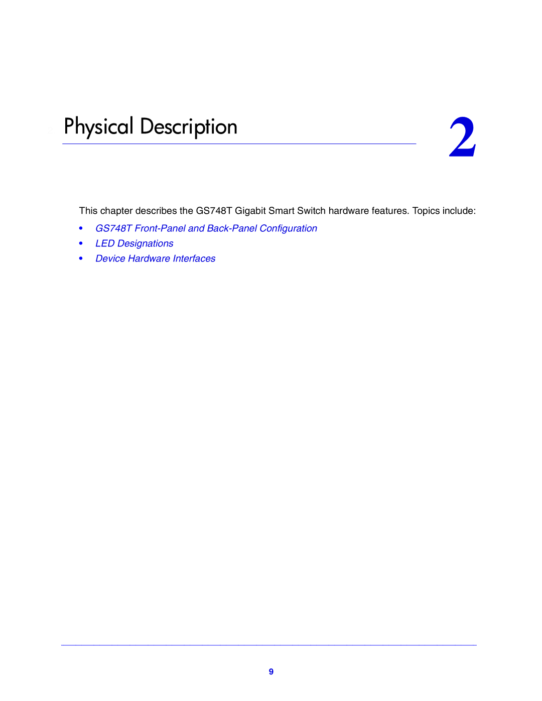 NETGEAR GS748T manual Physical Description 